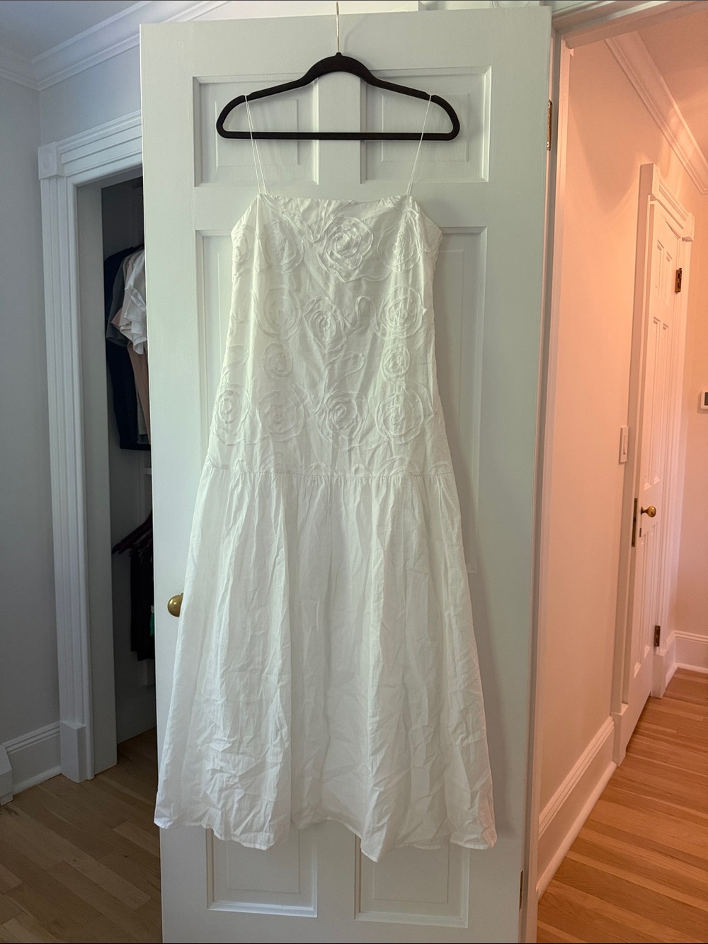 bec + bridge White Strapless Rosette Dress size 6